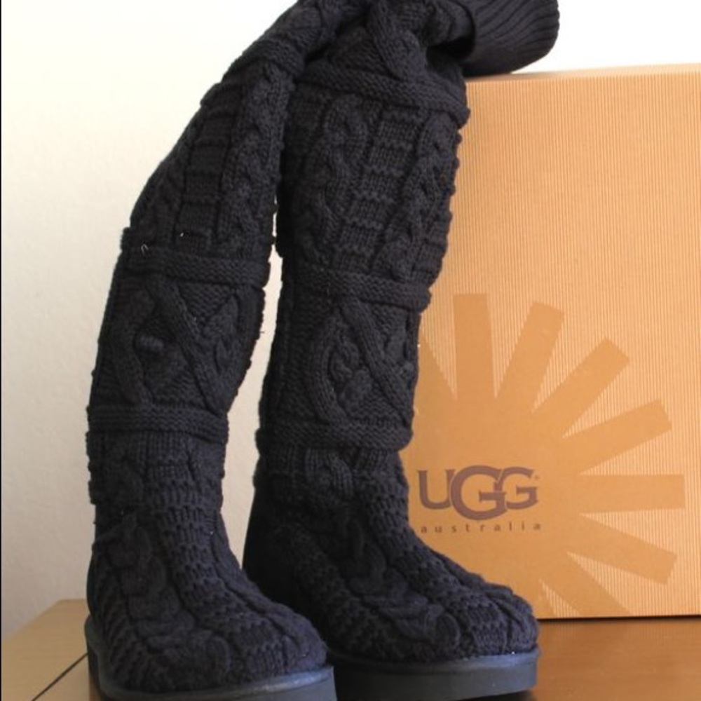 Black Knit UGG boots